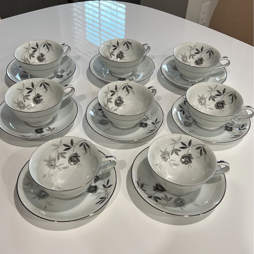 Noritake China Rosamor teacup set of 8